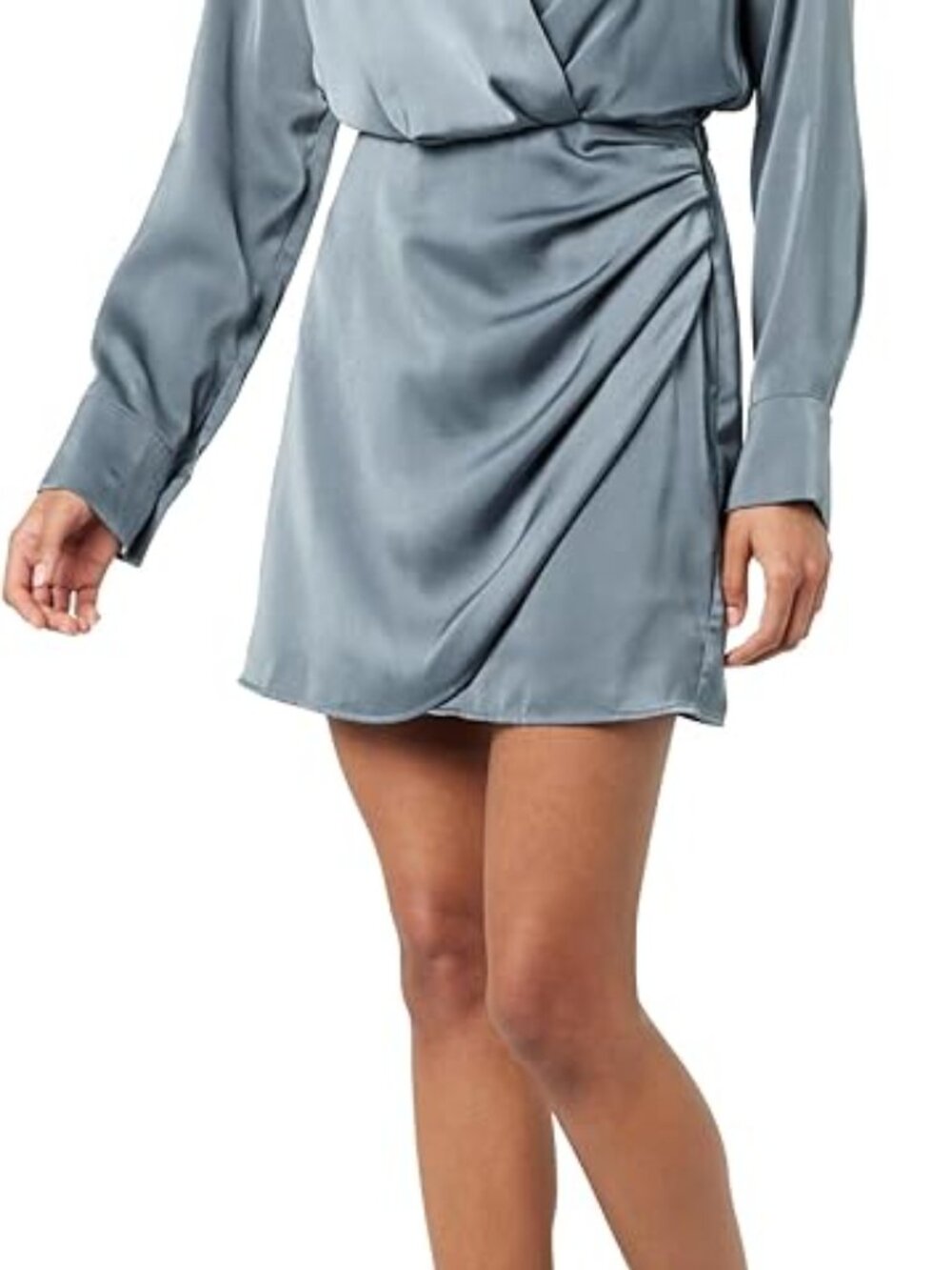 NWT XL The Drop Women's Mack Silky Wrap Mini Dress - Picture 5 of 16